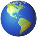Globe tourné sur les Amériques