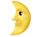 Premier quartier de lune avec visage