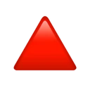 Triangle rouge pointant vers le haut