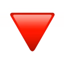 Triangle rouge pointant vers le bas