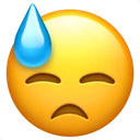Visage démoralisé avec goutte de sueur
