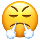 Visage avec fumée sortant des narines