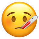 Visage avec thermomètre