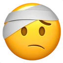 Visage avec bandage autour de la tête